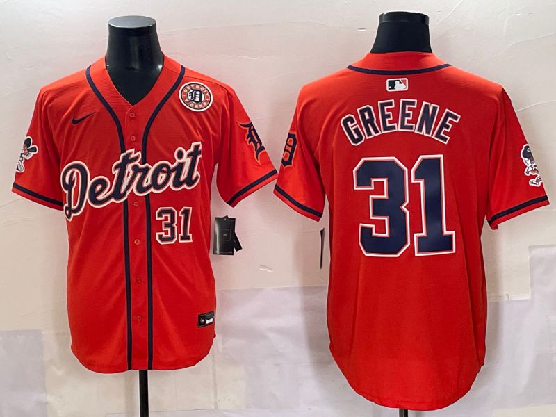Men 2025 Detroit Tigers #31 Greene Orange Nike MLB Jersey style 7184->detroit tigers->MLB Jersey